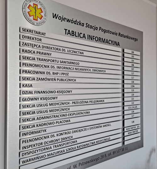 tablica informacyjna w urzędzie